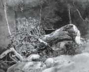 Achille-Etna Michallon The Fallen Branch,Fontainebleau painting